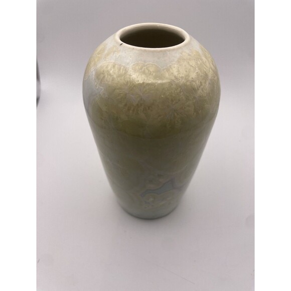 Cream Crystalline Vase Ginger Jar Neutrals Handmade Studio Art Pottery Vintage - Picture 2 of 7